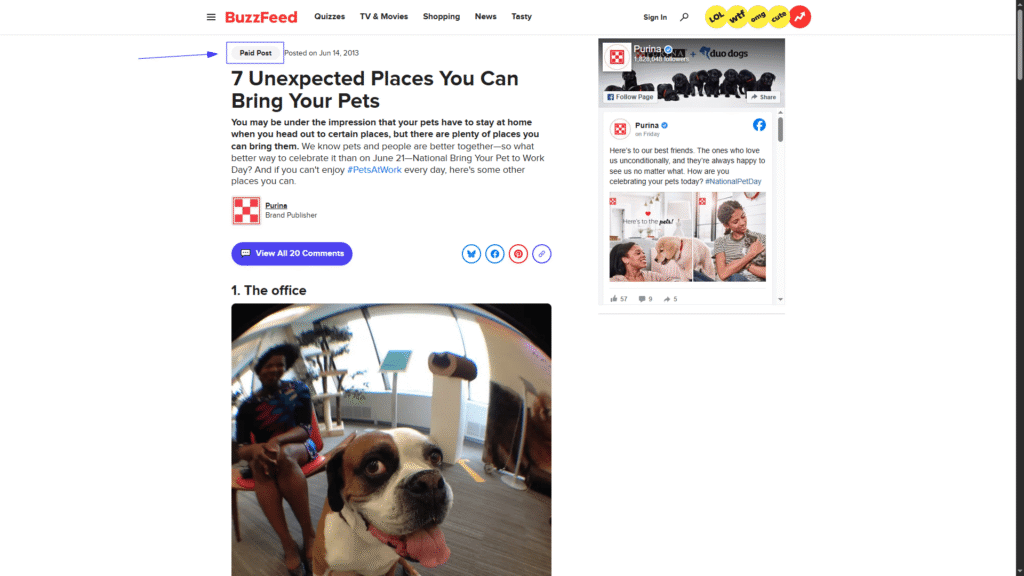 Native Ad Format – Sponsored Article