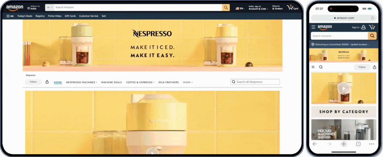 Nespresso – Amazon Brand Store (or Storefront)