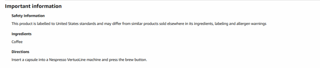 Nespresso – Amazon Product Listing Product
