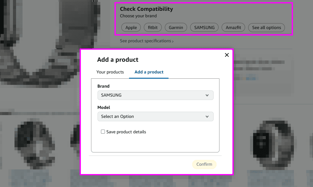 Spigen – Amazon Product Listing Product compatibility checker