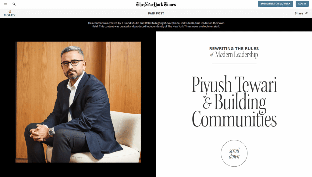 The New York Times X Rolex