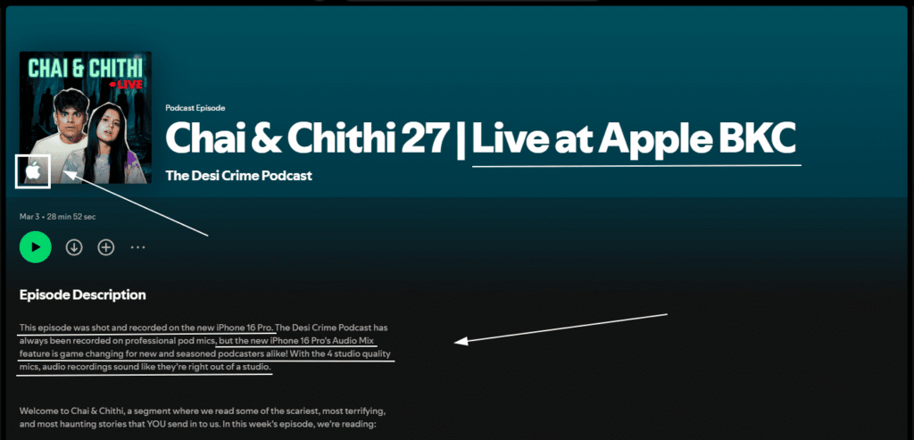 native ad examples - Apple x podcast channel