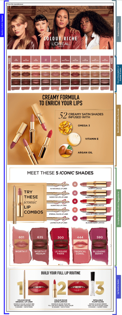strategically it's designed to showcase L'Oréal Paris Colour Rich lipsticks