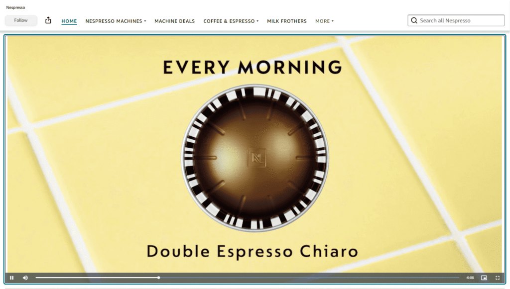 visual design on Nespresso’s Amazon Brand