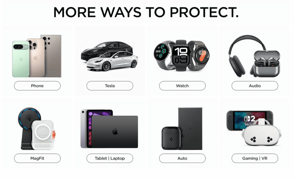 visual design on Spigen’s Amazon Brand Storefront online