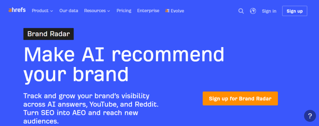 Ahrefs Brand Radar