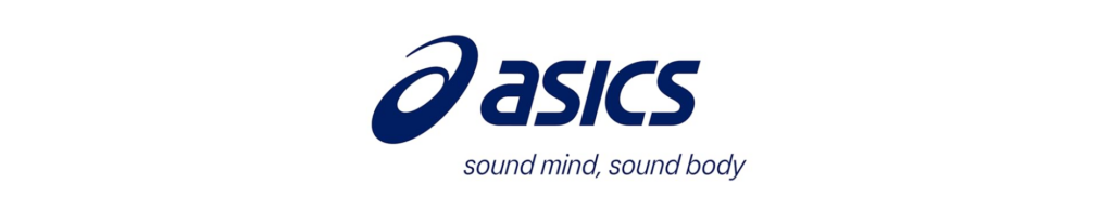 Asics logo with the tagline