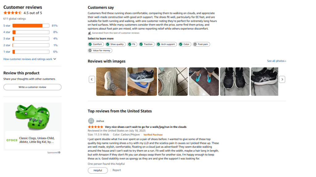 Asics review section