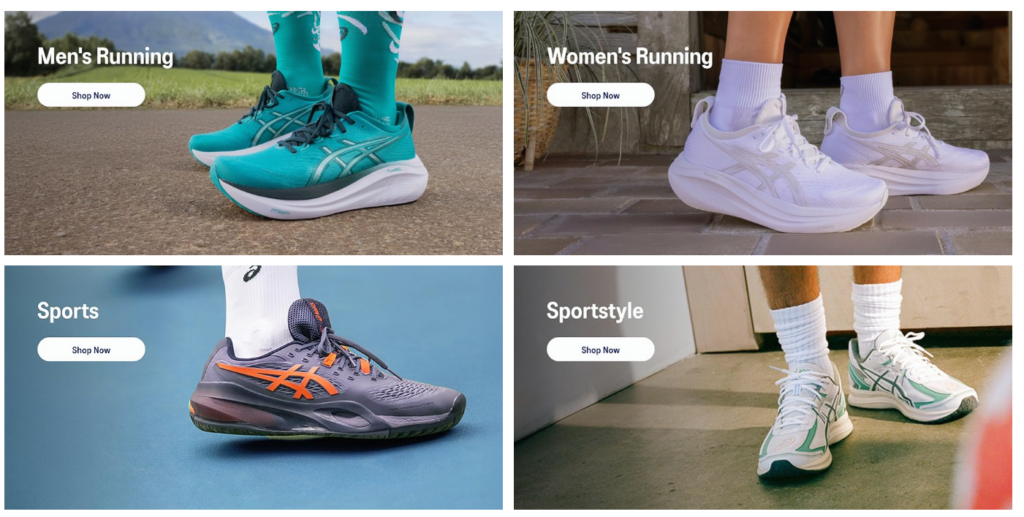 Asics store shoes category