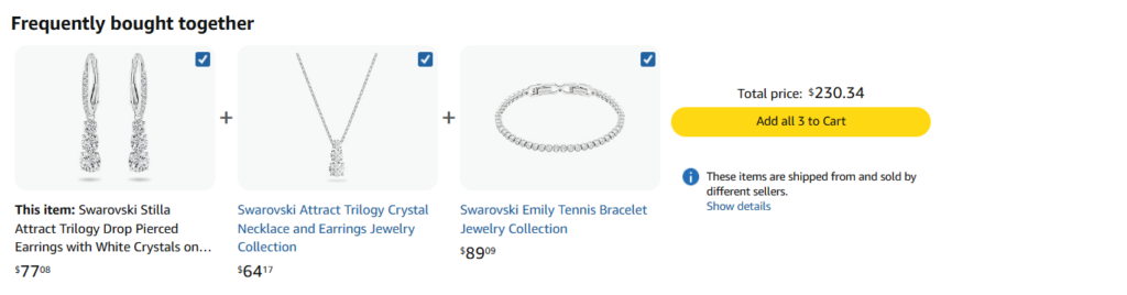Frequently bought together section