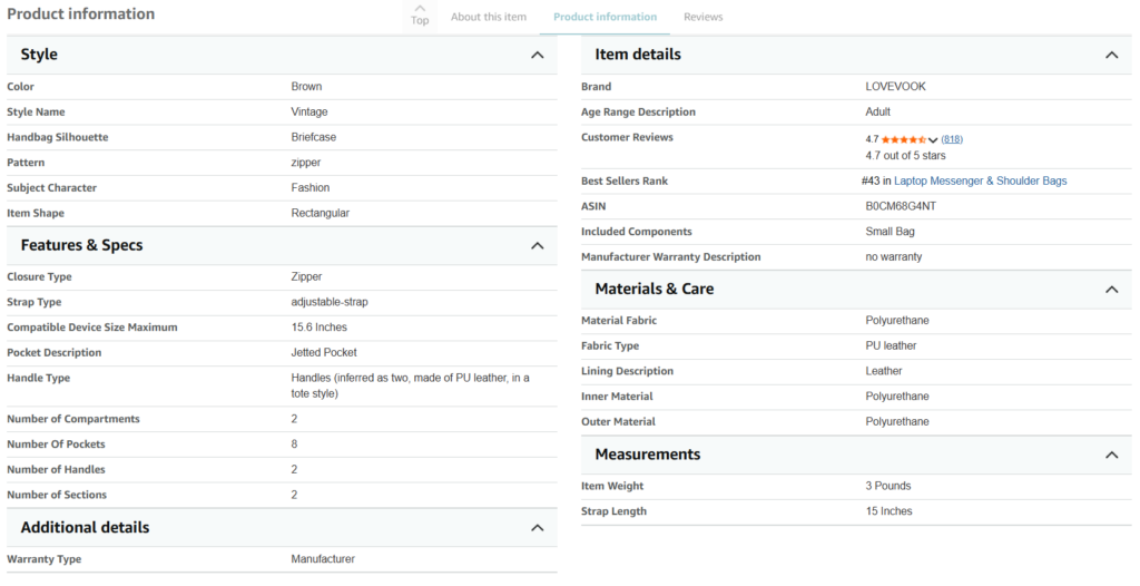 Lovevook Technical Information