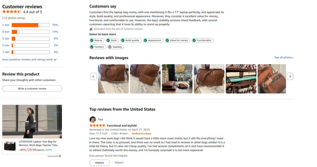 Lovevook customer reviews and ratings breakdown