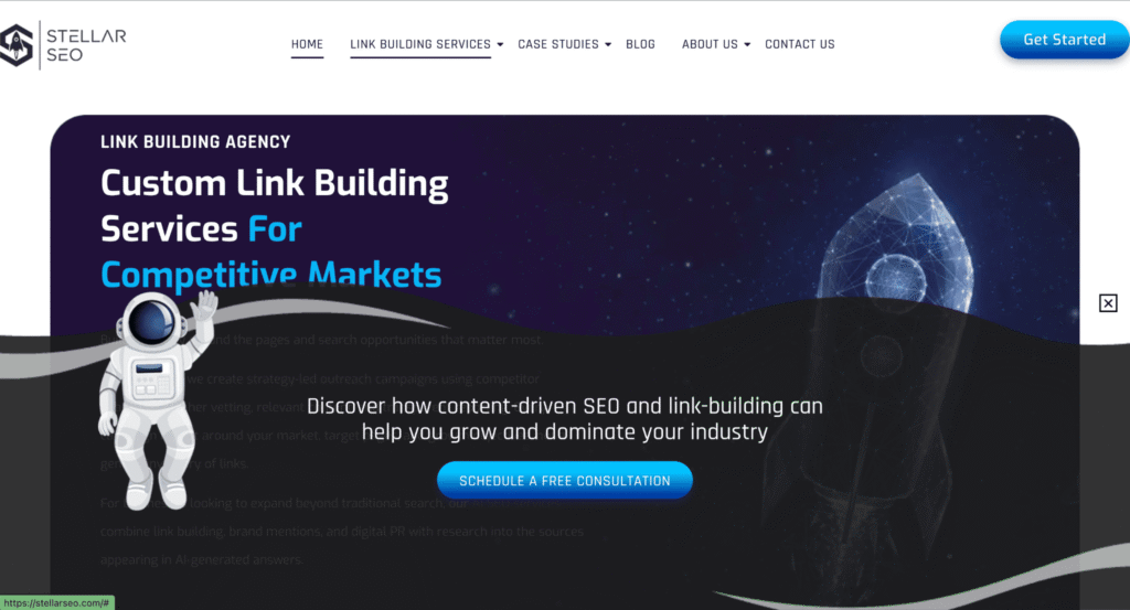 Stellar SEO agency website for competitive industry link campaigns