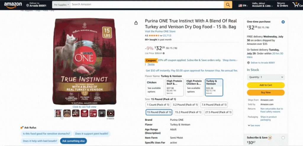 Purina ONE product sequence
