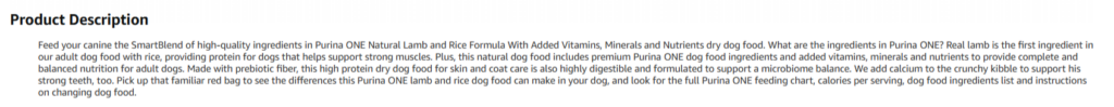 Purina ONE Technical specifications and ingredient breakdown