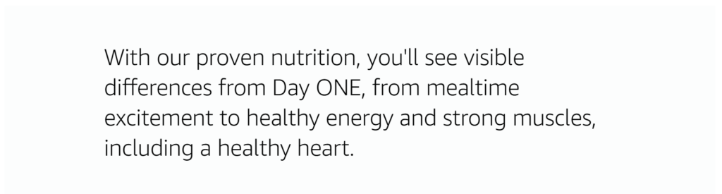  Brand message highlighting visible health improvements