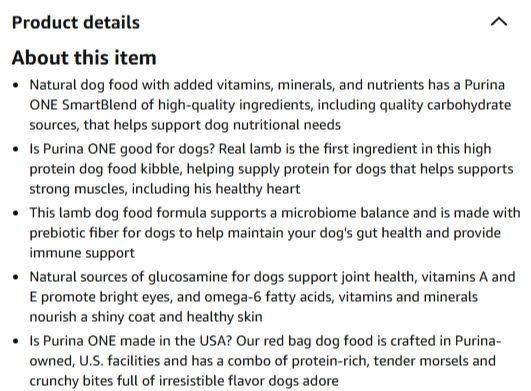 Purina ONE Detailed product description