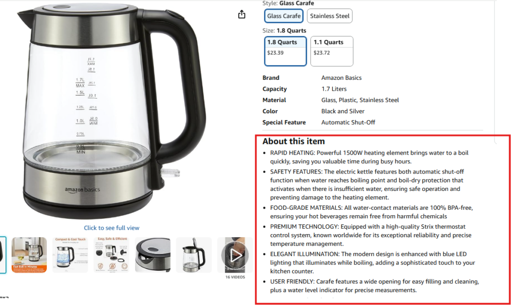 product-features-highlighted-on-an-Amazon-listing-page